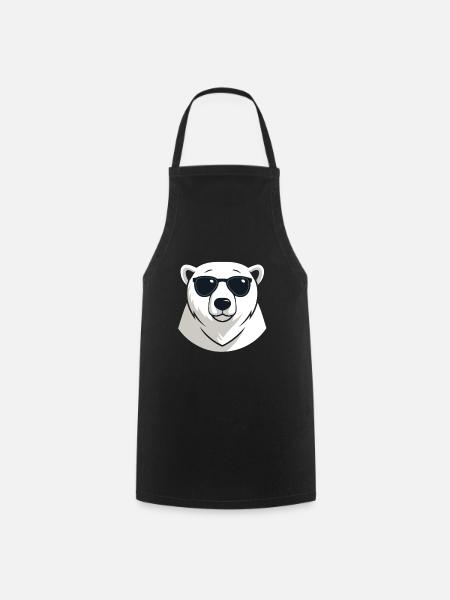 Eisbär mit dunkler Brille - Kochschürze - Schwarz