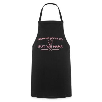 Niemand kocht so gut wie Mama – Muttertag - Kochschürze - Schwarz - Vorne - AI Model Male 185 dark (185cm)