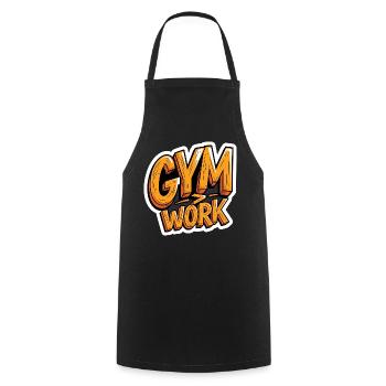 Sarcastic Gym Shirt Office vs Gym Bodybuilding - Cooking Apron - black - Front - AI Model Male 185 dark (185cm)