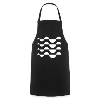 Wavy Stripe Mosaic - Cooking Apron - black - Front - AI Model Male 185 dark (185cm)