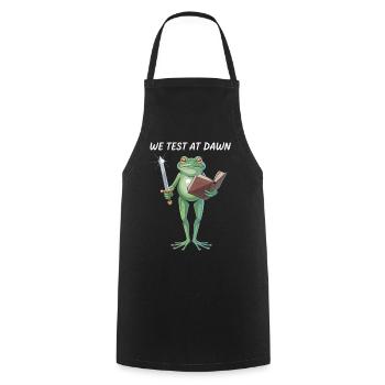 Dawn Test Frog Warrior - Cooking Apron - black - Front - AI Model Male 185 dark (185cm)