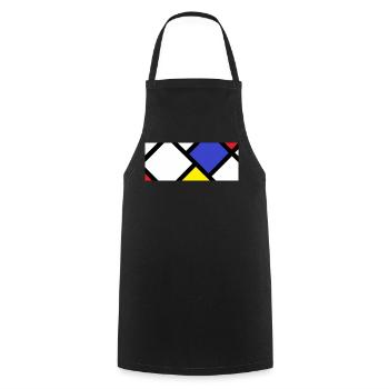 Contre-composition selon « De Stijl » - Tablier de cuisine - noir - Devant - AI Model Male 185 dark (185cm)