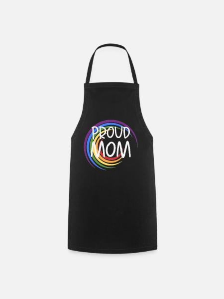 Proud Mom Regenbogen - Kochschürze - Schwarz