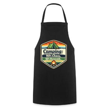 Camping Chaos Romantik Schild - Kochschürze - Schwarz - Vorne - AI Model Male 185 dark (185cm)