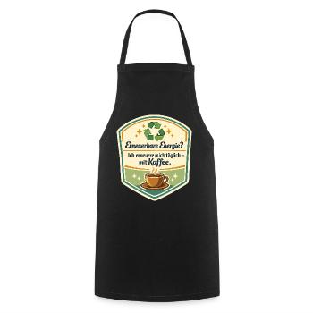 Kaffee als Erneuerbare Energie - Kochschürze - Schwarz - Vorne - AI Model Male 185 dark (185cm)