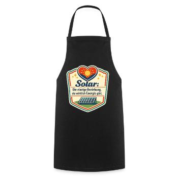 Solarliebe: Energie durch Liebe - Kochschürze - Schwarz - Vorne - AI Model Male 185 dark (185cm)