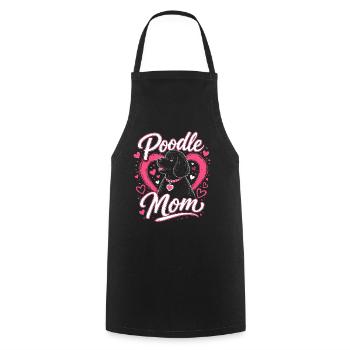 Poodle Mom Heart Design - Cooking Apron - black - Front - AI Model Male 185 dark (185cm)