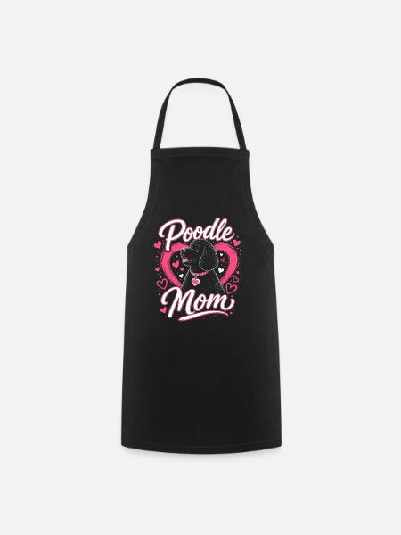 Pudel Mama Herzchen Design - Kochschürze - Schwarz