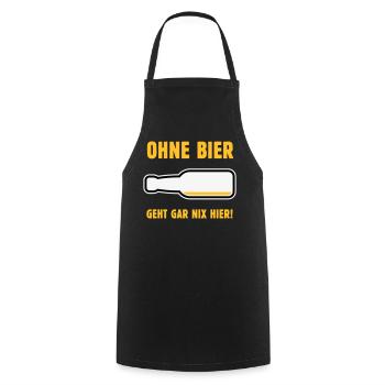 Ohne Bier Geht Gar Nix Hier! (Bierchen / NEG 3C) - Kochschürze - Schwarz - Vorne - AI Model Male 185 dark (185cm)