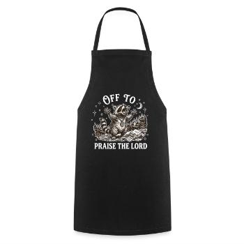 To praise the Lord Christian Waschbär - Cooking Apron - black - Front - AI Model Male 185 dark (185cm)