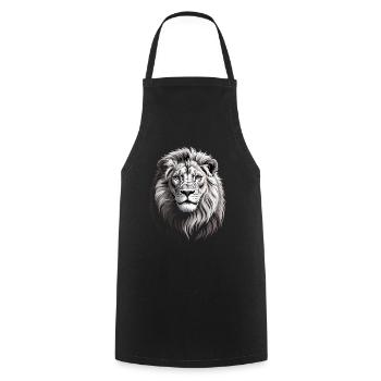 Lion's Head - Cooking Apron - black - Front - AI Model Male 185 dark (185cm)