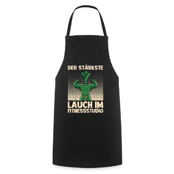Gewichtheben DER STÄRKSTE LAUCH IM FITNESSSTUDIO - Kochschürze - Schwarz - Vorne - AI Model Male 185 dark (185cm)