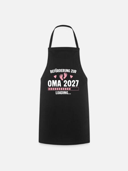 Beförderung zur Oma 2027 - Loading Nachwuchs - Kochschürze - Schwarz