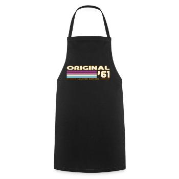 1961 - Cooking Apron - black - Front - AI Model Male 185 dark (185cm)