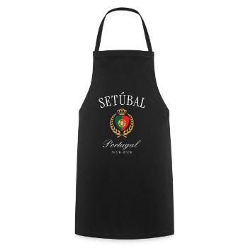 Setúbal Portugal Coat of Arms Crown – Travel Souvenir - Cooking Apron - black - Front - AI Model Male 185 dark (185cm)