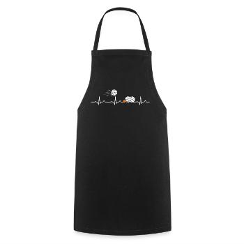 Boule heartbeat Petanque Boule player - Cooking Apron - black - Front - AI Model Male 185 dark (185cm)