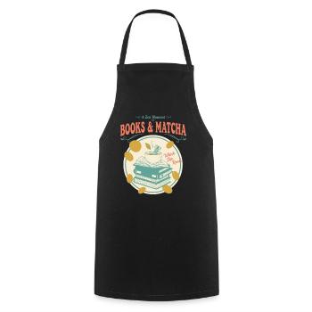 Bücher und Matcha, ein Zen-Moment Whisk Sip Luck Read - Kochschürze - Schwarz - Vorne - AI Model Male 185 dark (185cm)