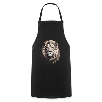Lion - Tablier de cuisine - noir - Devant - AI Model Male 185 dark (185cm)