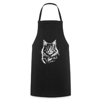 Maine Coon - Cooking Apron - black - Front - AI Model Male 185 dark (185cm)