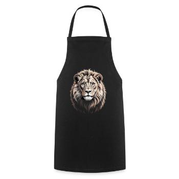 Lion's Head - Cooking Apron - black - Front - AI Model Male 185 dark (185cm)