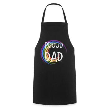 Proud Dad LGBTQ Rainbow Family - Cooking Apron - black - Front - AI Model Male 185 dark (185cm)