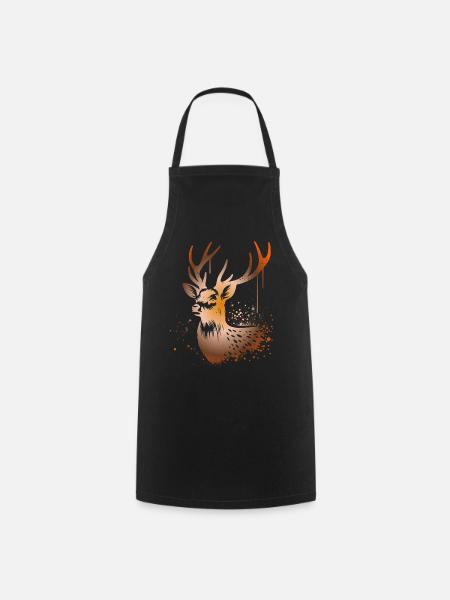 Sikahirsch Sika Deer - Kochschürze - Schwarz