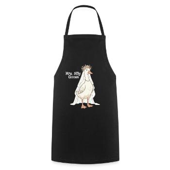 Mrs Silly Goose Lustiger Hochzeitspaar-Humor - Kochschürze - Schwarz - Vorne - AI Model Male 185 dark (185cm)