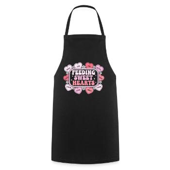 Caring Hearts: Education and Love - Cooking Apron - black - Front - AI Model Male 185 dark (185cm)