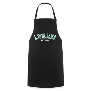 Ljubljana Est. 1966 - Cooking Apron - black - Front - AI Model Male 185 dark (185cm)
