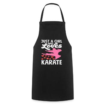 Just a girl who loves karate martial arts - Cooking Apron - black - Front - AI Model Male 185 dark (185cm)