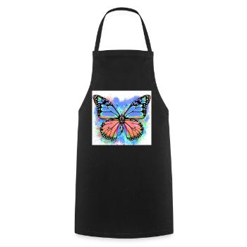 butterfly - Cooking Apron - black - Front - AI Model Male 185 dark (185cm)