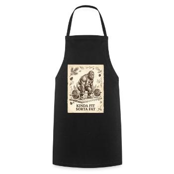 Kinda Fit Sorta Fat Bigfoot Weightlifting - Cooking Apron - black - Front - AI Model Male 185 dark (185cm)