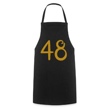 48 - Kochschürze - Schwarz - Vorne - AI Model Male 185 dark (185cm)