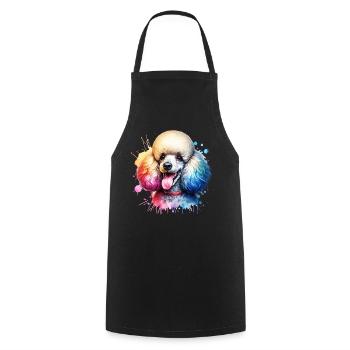 Poodle Motif - Cooking Apron - black - Front - AI Model Male 185 dark (185cm)