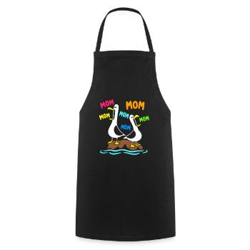 Maman Mouette Drôle Maman Mouettes Humour de la fête des mères - Tablier de cuisine - noir - Devant - AI Model Male 185 dark (185cm)