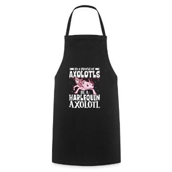 Be a Harlequin Axolotl - Cooking Apron - black - Front - AI Model Male 185 dark (185cm)