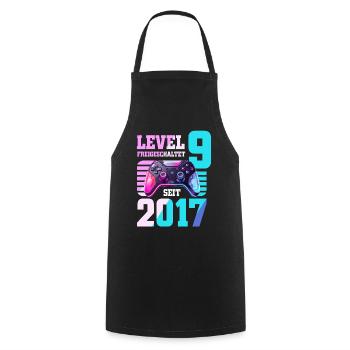 9. Geburtstag Junge Mädchen 2017 Gaming Level 9 - Kochschürze - Schwarz - Vorne - AI Model Male 185 dark (185cm)