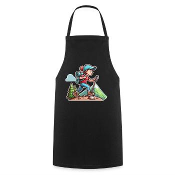 Hiker Hiking - Cooking Apron - black - Front - AI Model Male 185 dark (185cm)