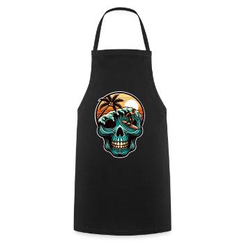 Le Crâne de Surf - Tablier de cuisine - noir - Devant - AI Model Male 185 dark (185cm)