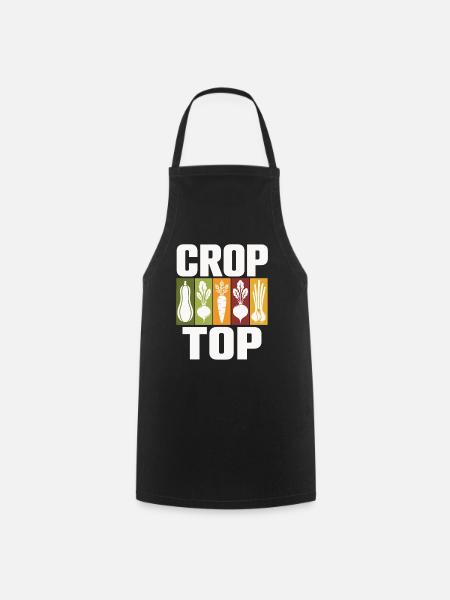 Gemüse Icons Crop Top Design - Kochschürze - Schwarz
