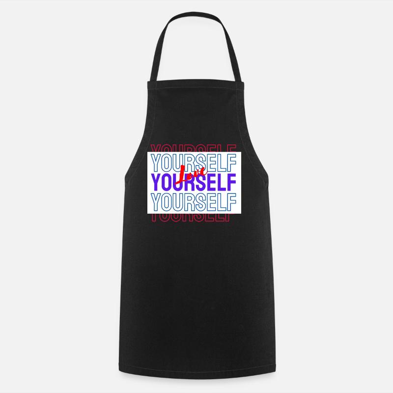 Love Yourself Pattern Love Yourself - Cooking Apron - black