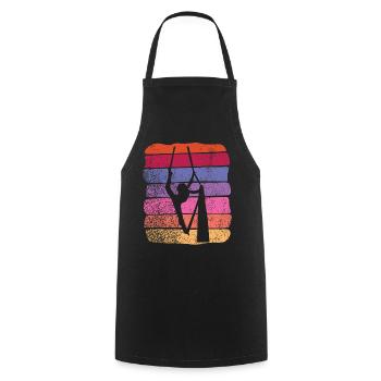 Vertical Cloth Vintage Aerial Acrobatics Aerial Silk - Cooking Apron - black - Front - AI Model Male 185 dark (185cm)
