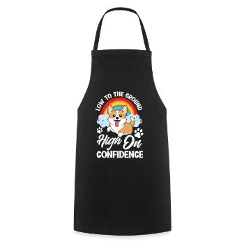 Kurze Beine, Große Einstellung, Corgi - Kochschürze - Schwarz - Vorne - AI Model Male 185 dark (185cm)