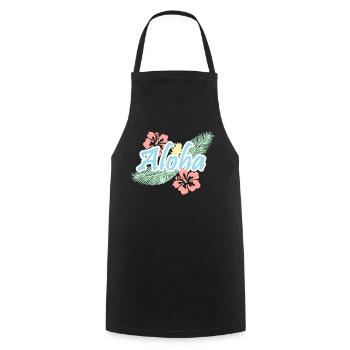 Aloha-tropische Sommerblumen - Kochschürze - Schwarz - Vorne - AI Model Male 185 dark (185cm)