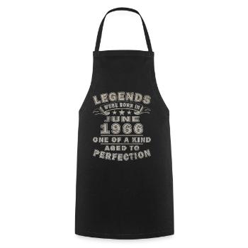 Cadeau du 60e anniversaire Millésime juin Millésime 1966 - Tablier de cuisine - noir - Devant - AI Model Male 185 dark (185cm)