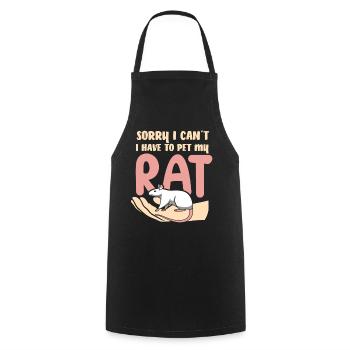 Rat, house rat, rat owner, rat lover - Cooking Apron - black - Front - AI Model Male 185 dark (185cm)