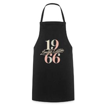 Limited Edition 1966 Vintage Geburtstag - Kochschürze - Schwarz - Vorne - AI Model Male 185 dark (185cm)