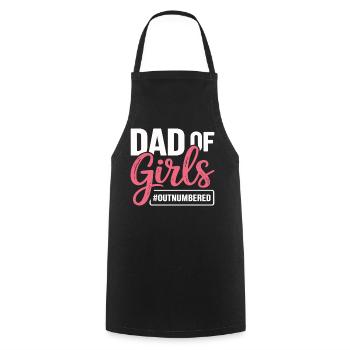 Papa des filles en infériorité numérique Papa fille - Tablier de cuisine - noir - Devant - AI Model Male 185 dark (185cm)