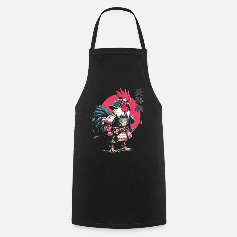 Rooster Samurai Armor - Cooking Apron - black