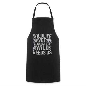 Wildlife Vet Because The Wild Needs Animal Care - Cooking Apron - black - Front - AI Model Male 185 dark (185cm)